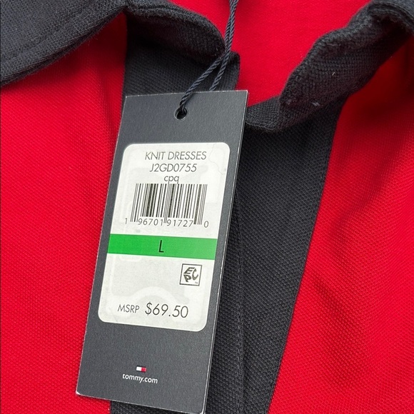 NWT Tommy Hilfiger Red Polo Shirt dress size L ( fits larger) - Picture 4 of 8
